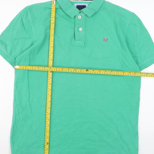 Crew Clothing Company Men's Green Polo Shirt Size L Cotton