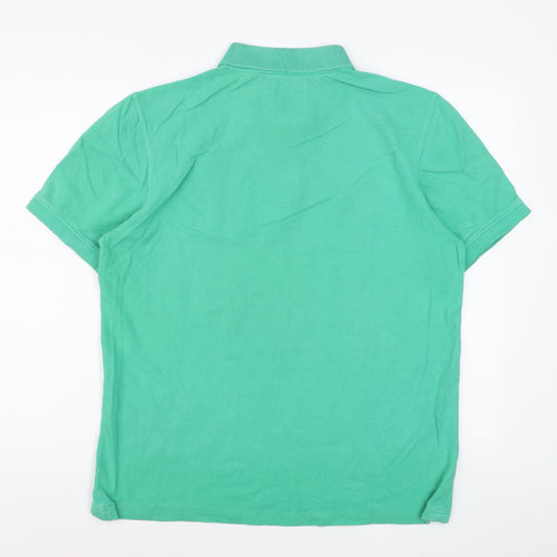 Crew Clothing Company Men's Green Polo Shirt Size L Cotton