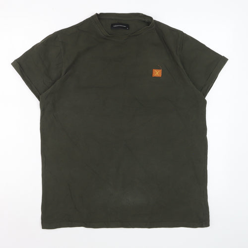 Clean Cut Copenhagen Men's Khaki Crew Neck Organic Cotton T-Shirt M