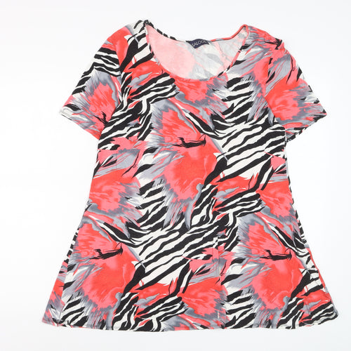 Saloos Womens Multicoloured Animal Print Short Sleeve Jersey T-Shirt M