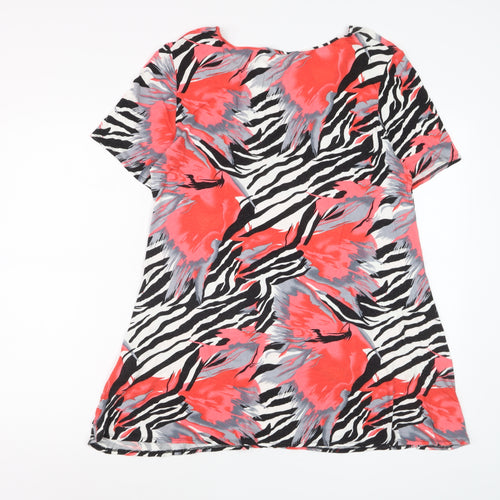 Saloos Womens Multicoloured Animal Print Short Sleeve Jersey T-Shirt M