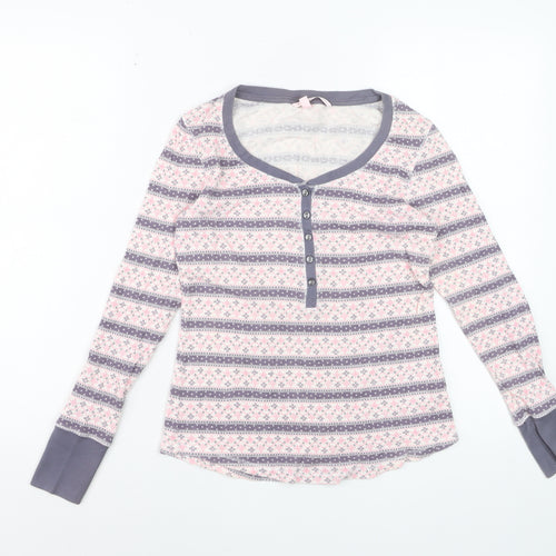 Victoria's Secret Women's Pink Fair Isle Long Sleeve Pyjama Top M