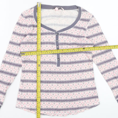 Victoria's Secret Women's Pink Fair Isle Long Sleeve Pyjama Top M