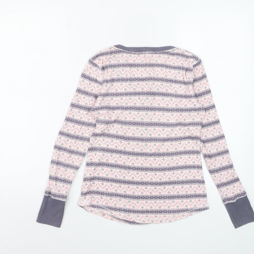 Victoria's Secret Women's Pink Fair Isle Long Sleeve Pyjama Top M