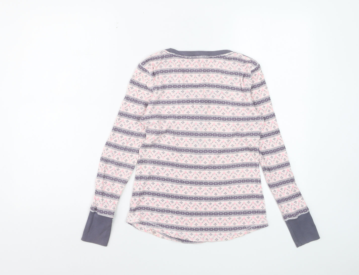 Victoria's Secret Women's Pink Fair Isle Long Sleeve Pyjama Top M