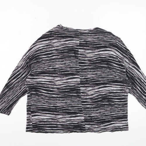 Kin by John Lewis Womens Black Striped Viscose Blouse S