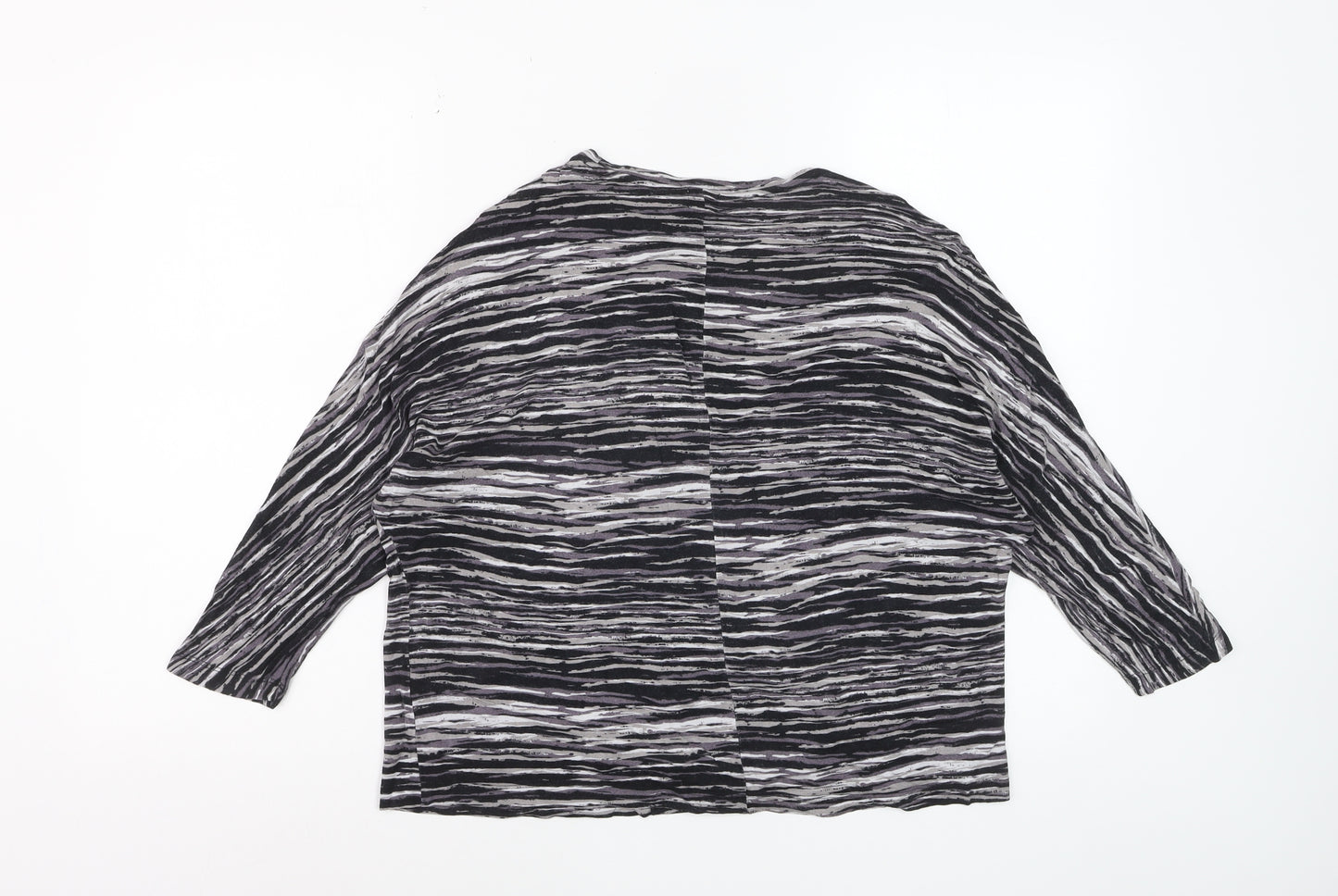 Kin by John Lewis Womens Black Striped Viscose Blouse S