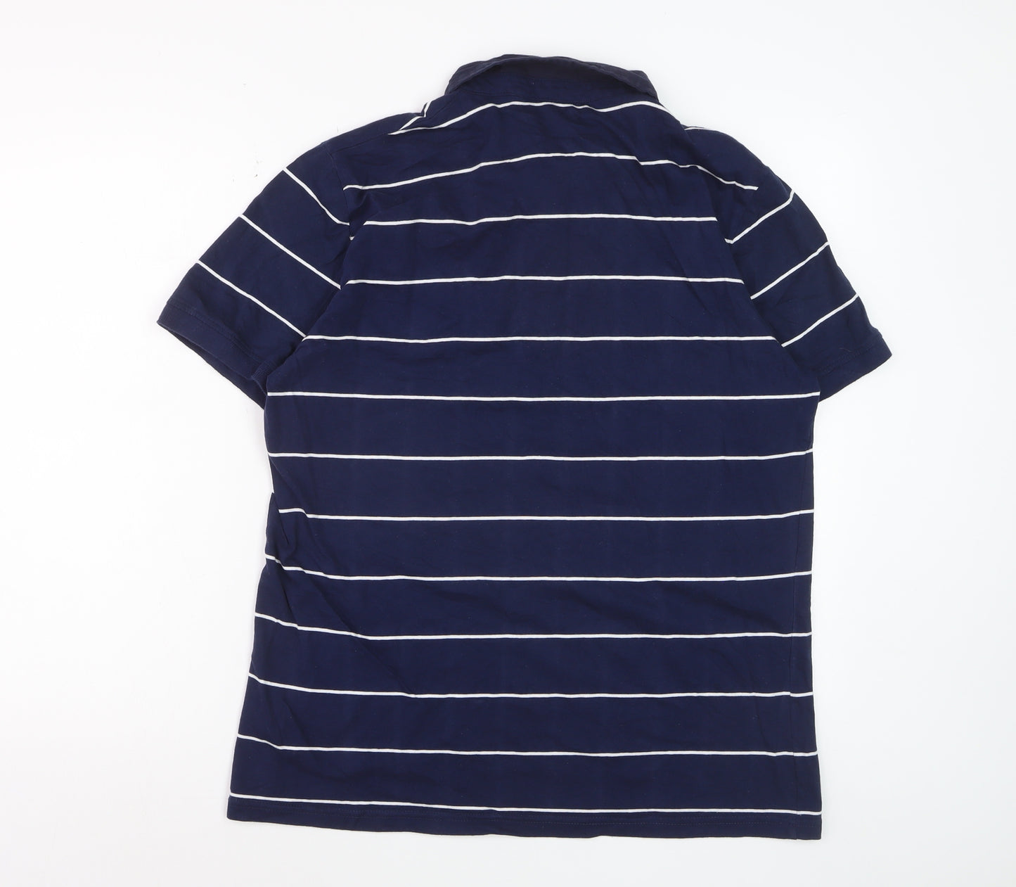 Lee Cooper Men’s Blue Striped Polo Shirt Size L Cotton Casual
