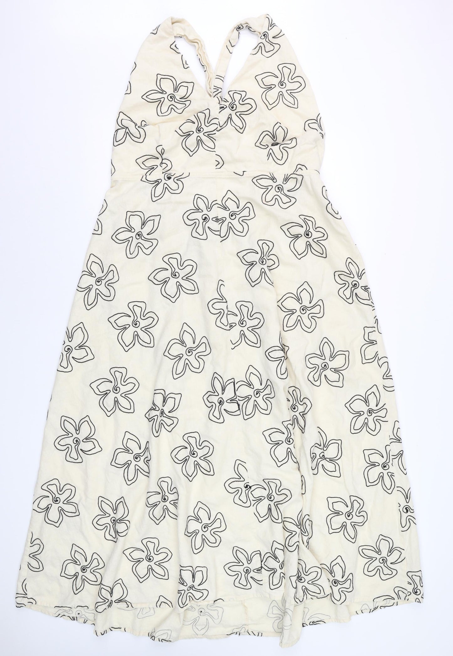 Marks and Spencer Women Beige Floral A-Line Sleeveless Dress Size 20