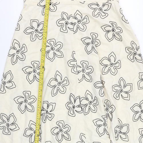 Marks and Spencer Women Beige Floral A-Line Sleeveless Dress Size 20