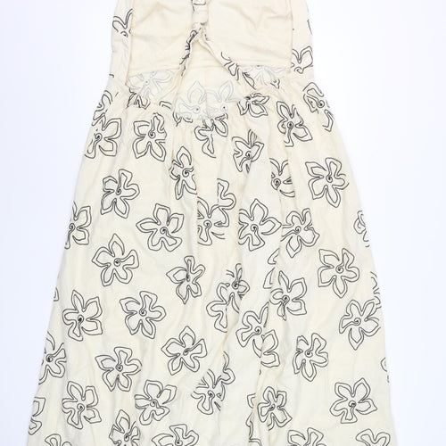 Marks and Spencer Women Beige Floral A-Line Sleeveless Dress Size 20