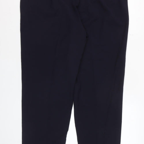 Lucia Women Navy Wool Blend Tapered Trousers Size 16