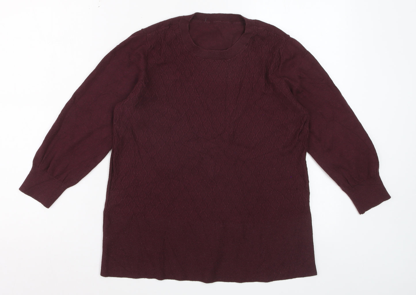 Oasis Womens Purple Long Sleeve Crew Neck Knit Jumper Size M