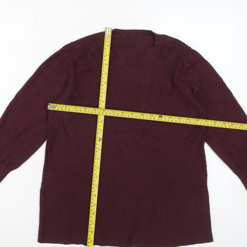 Oasis Womens Purple Long Sleeve Crew Neck Knit Jumper Size M