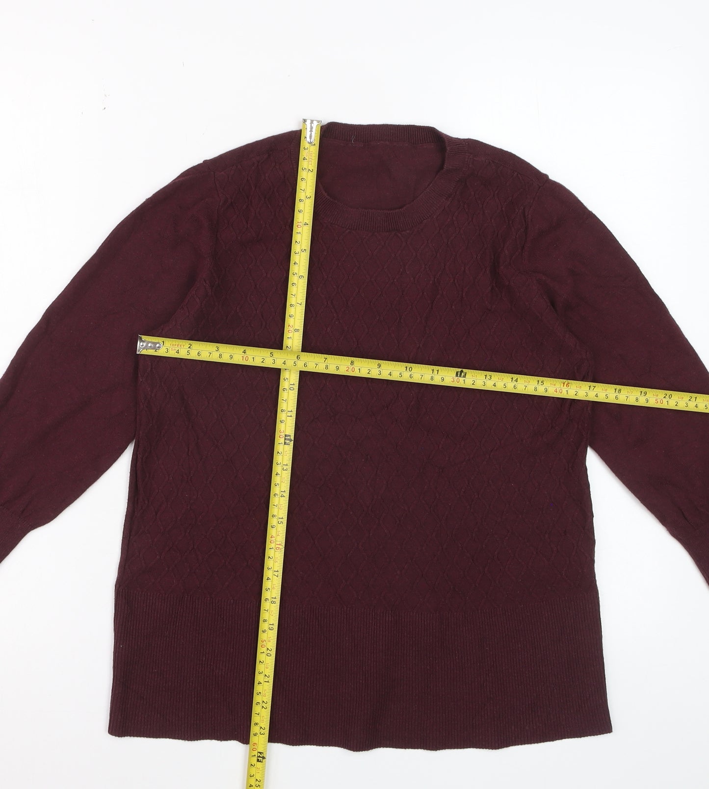 Oasis Womens Purple Long Sleeve Crew Neck Knit Jumper Size M