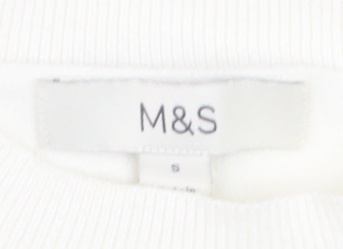 Marks and Spencer Womens Ivory Jewel Crew Neck Jumper Size S