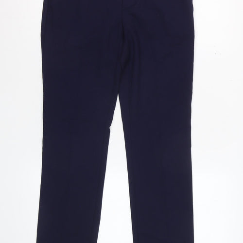 Gap Women's Blue Wool Blend True Straight Petite Trousers Size 4