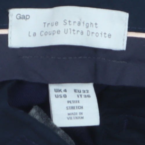Gap Women's Blue Wool Blend True Straight Petite Trousers Size 4