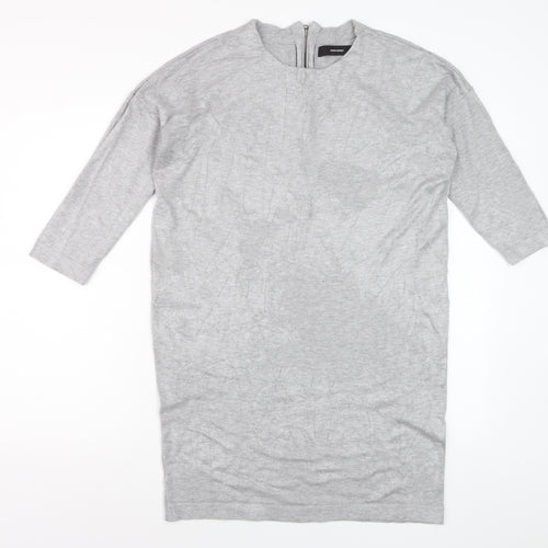 Vero Moda Women's Grey Tunic Jumper M Crew Neck 3/4 Sleeve