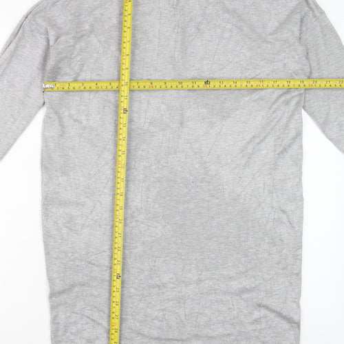 Vero Moda Women's Grey Tunic Jumper M Crew Neck 3/4 Sleeve