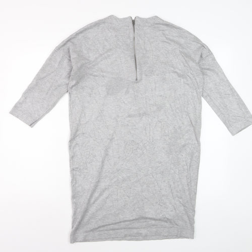 Vero Moda Women's Grey Tunic Jumper M Crew Neck 3/4 Sleeve