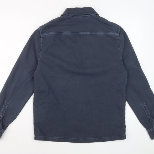 Marks and Spencer Men's Blue Cotton Long Sleeve Casual Shirt S