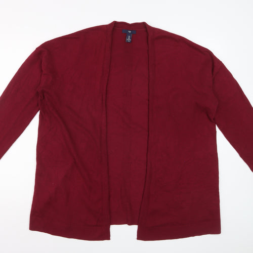 Gap Womens Red XL Open Front Long Sleeve Knit Cardigan
