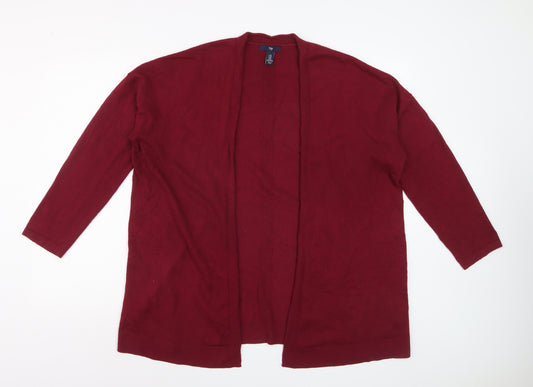Gap Womens Red XL Open Front Long Sleeve Knit Cardigan