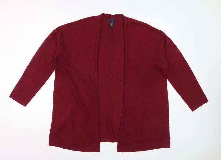 Gap Womens Red XL Open Front Long Sleeve Knit Cardigan