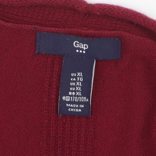 Gap Womens Red XL Open Front Long Sleeve Knit Cardigan