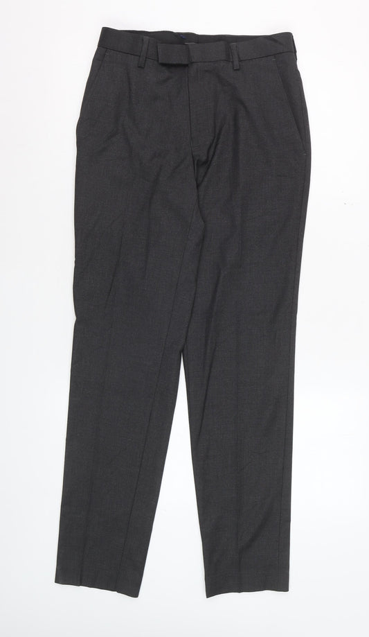 Marks and Spencer Men's Grey Regular Fit Dress Trousers 28W 31L