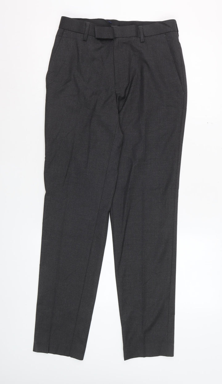 Marks and Spencer Men's Grey Regular Fit Dress Trousers 28W 31L