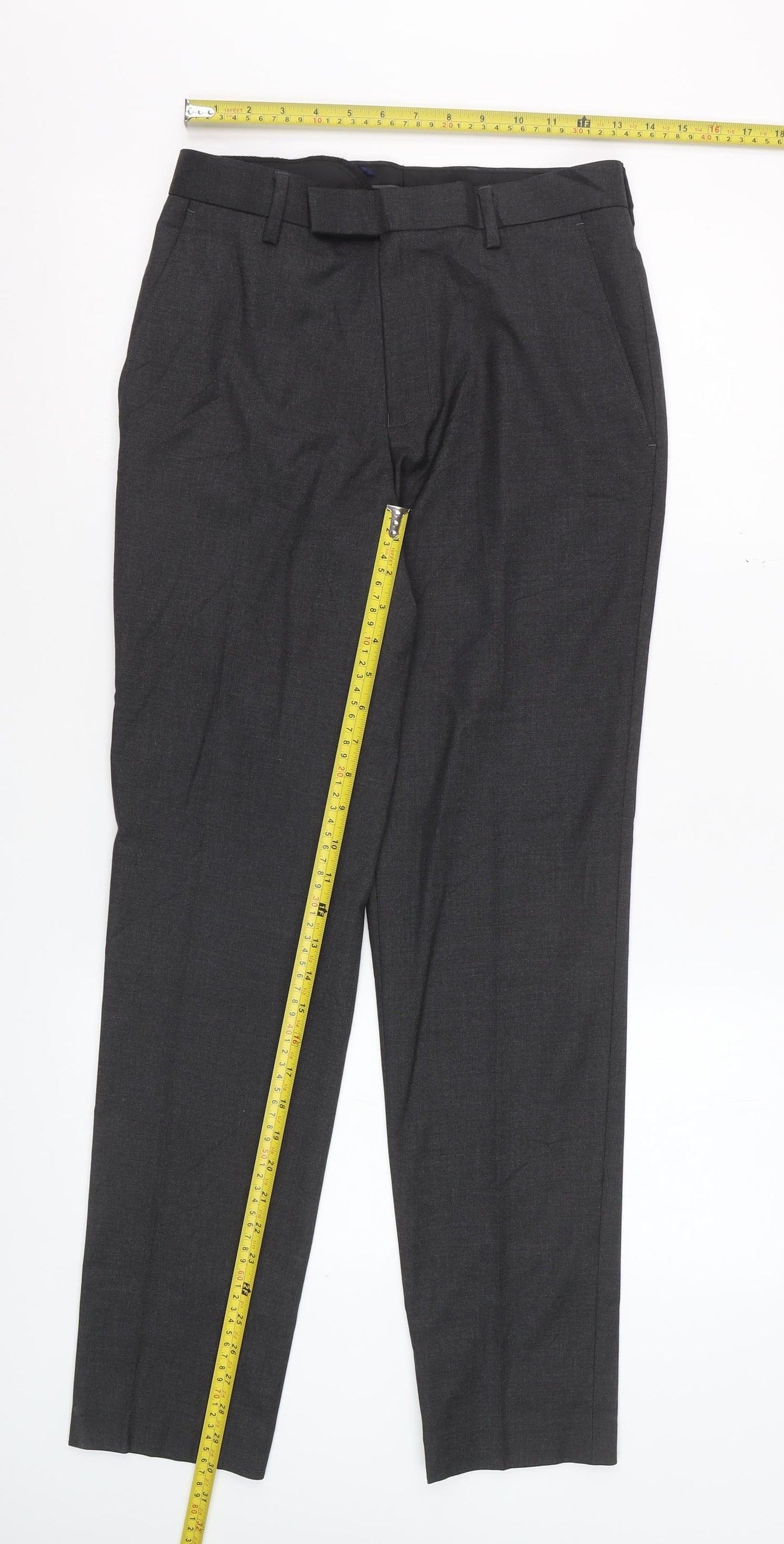 Marks and Spencer Men's Grey Regular Fit Dress Trousers 28W 31L