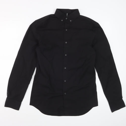 Marks and Spencer Men's Black Slim Fit Long Sleeve Dress Shirt Size S