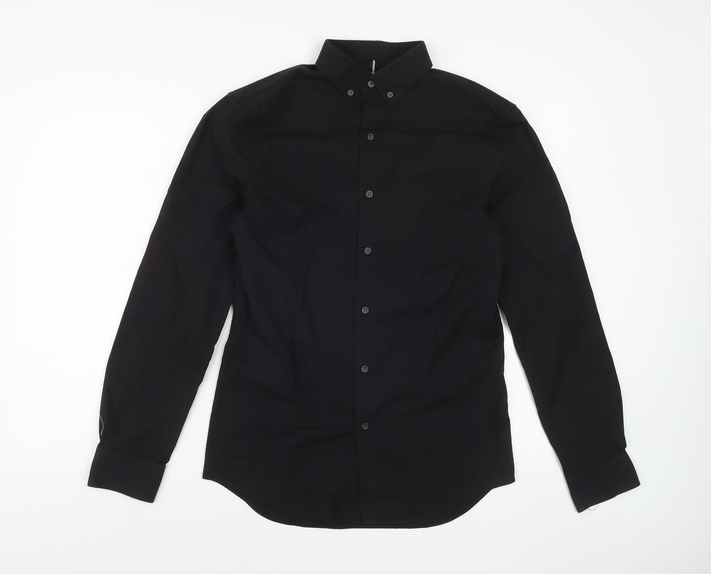 Marks and Spencer Men's Black Slim Fit Long Sleeve Dress Shirt Size S