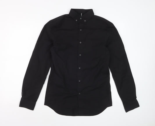 Marks and Spencer Men's Black Slim Fit Long Sleeve Dress Shirt Size S