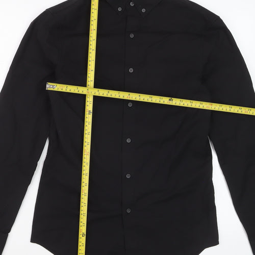 Marks and Spencer Men's Black Slim Fit Long Sleeve Dress Shirt Size S