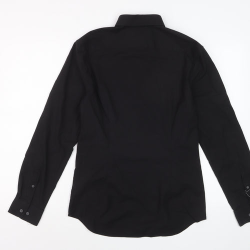 Marks and Spencer Men's Black Slim Fit Long Sleeve Dress Shirt Size S