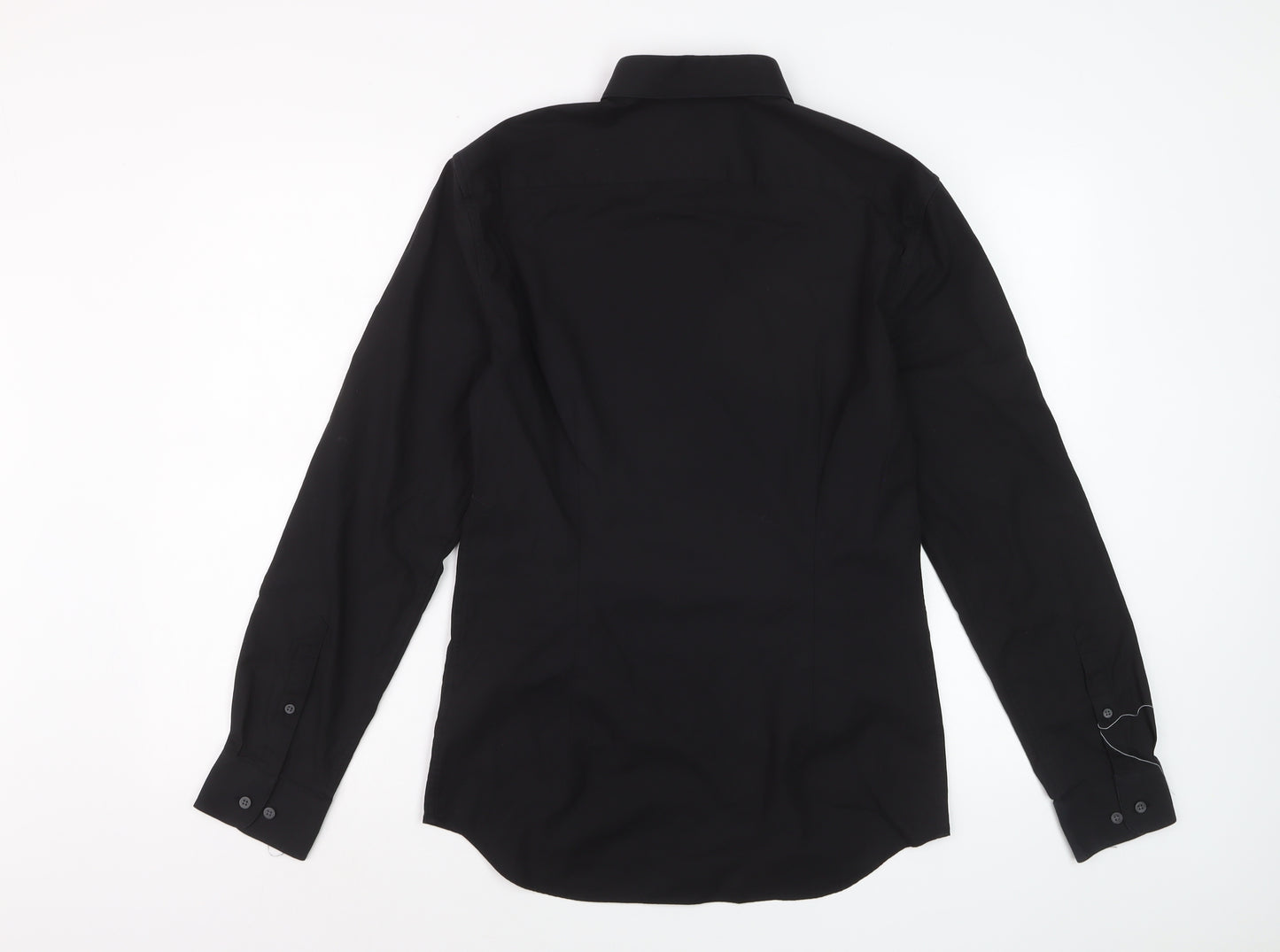 Marks and Spencer Men's Black Slim Fit Long Sleeve Dress Shirt Size S