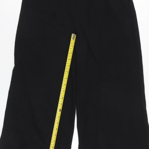 Marks and Spencer Womens Black Size 12 Cropped Wide-Leg Trousers