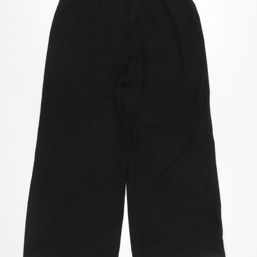 Marks and Spencer Womens Black Size 12 Cropped Wide-Leg Trousers