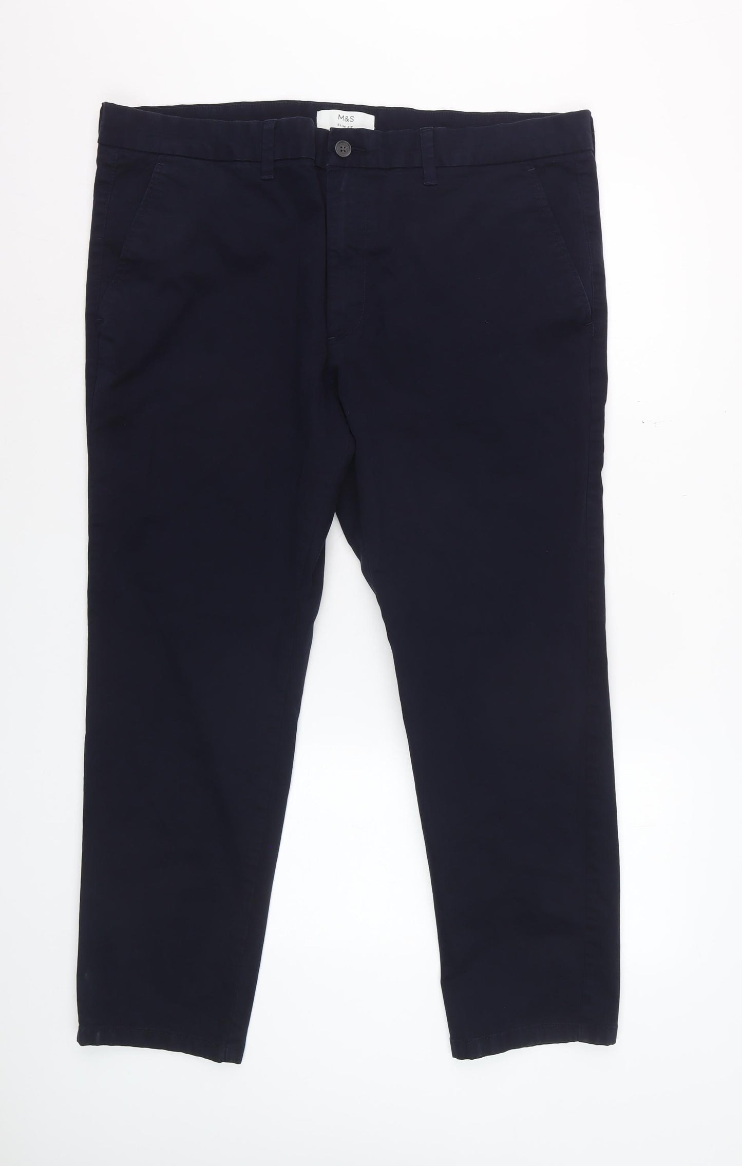 Marks and Spencer Men's Navy Slim Fit Jeans 40W 29L Cotton Stretch