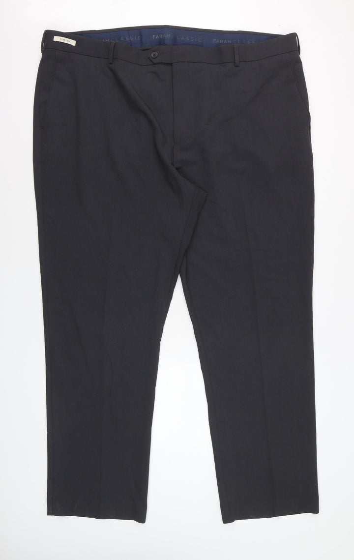 Farah Classic Men's Black 48x33 Stretch Smart Trousers