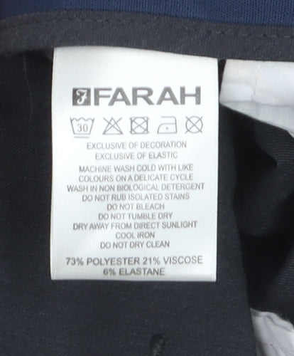 Farah Classic Men's Black 48x33 Stretch Smart Trousers