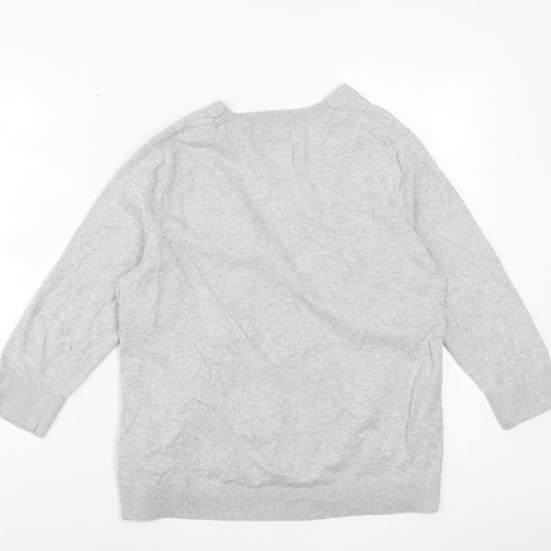 Gap Women’s Grey Cotton V-Neck Long Sleeve Cardigan XL