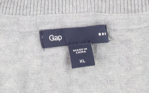 Gap Women’s Grey Cotton V-Neck Long Sleeve Cardigan XL