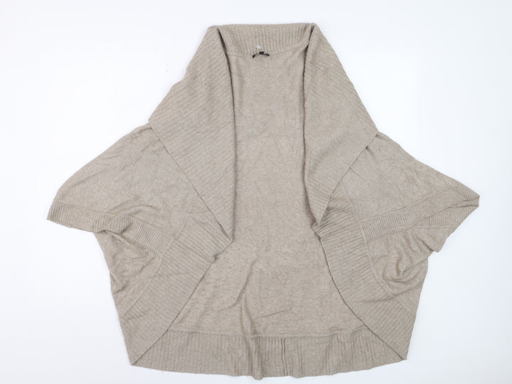 Jaeger Womens Beige Wool Blend Cape Style Short Sleeve Jumper S