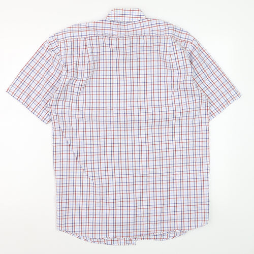 Marks and Spencer Mens Multicoloured Check Cotton Short Sleeve Shirt Size 15