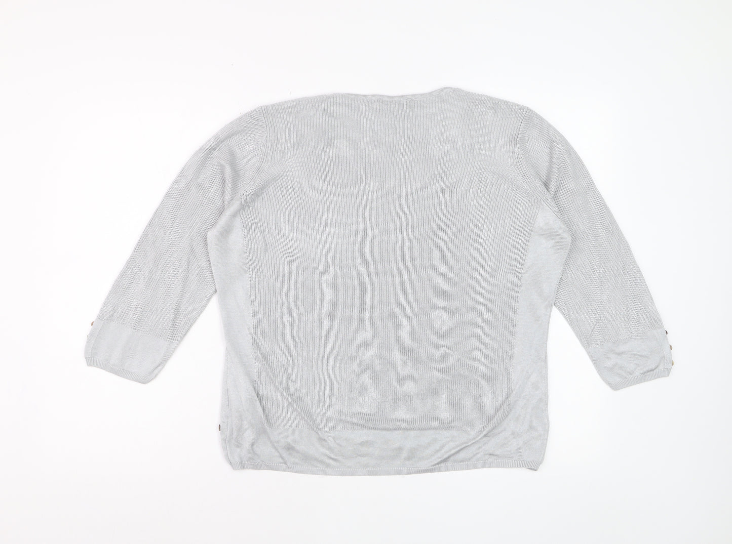 Marks and Spencer Women’s Grey V-Neck Knit Jumper Size 14