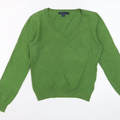 Boden Women Green V-Neck Long Sleeve Pullover Jumper Size 10